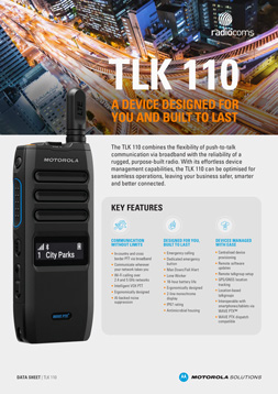 Motorola Wave PTX TLK110 DataSheet