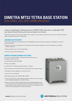 motorola dimetra mts2 tetra base station datasheet