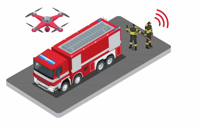 Connected-fireground-drones-two-way-radio