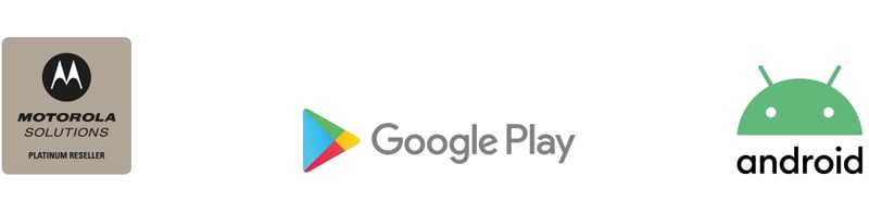 Motorola, Google Play & Android logos