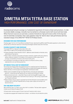 Motorola Dimetra MTS4Tetra base station datasheet